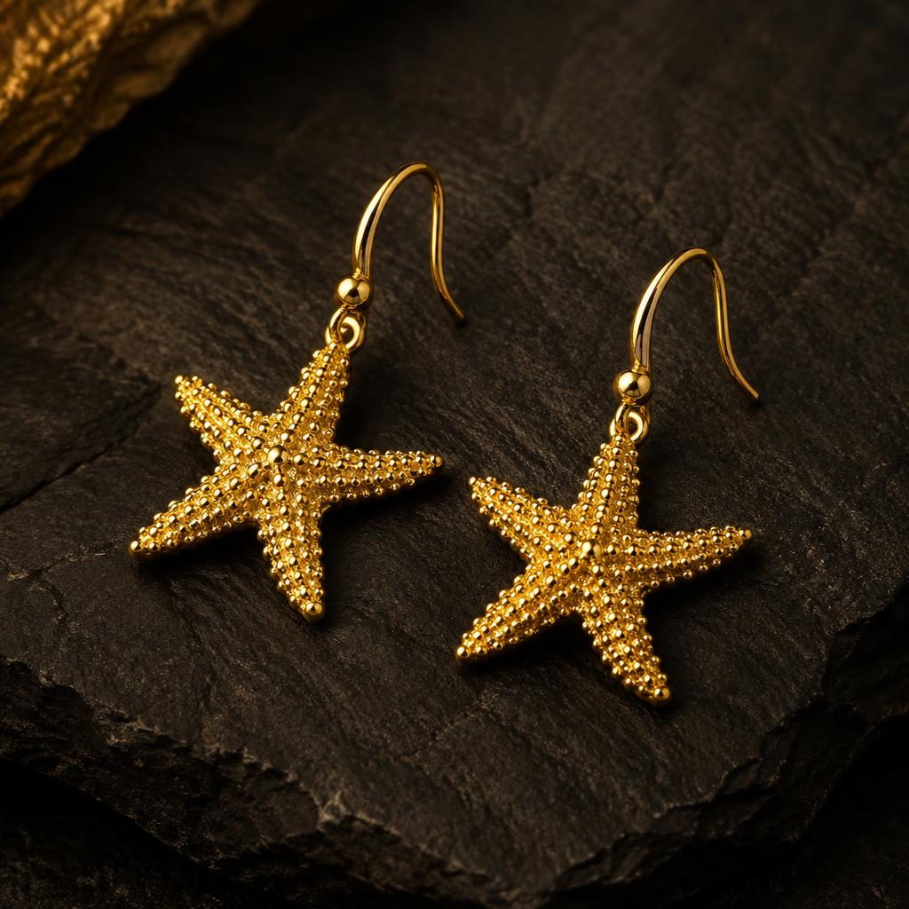 Deniz Yıldızı Küpe — Veli Gold Jewelry